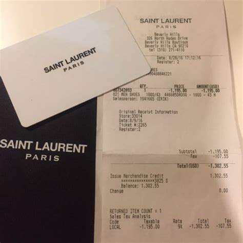 Saint Laurent Gift Card: 00 store credit 